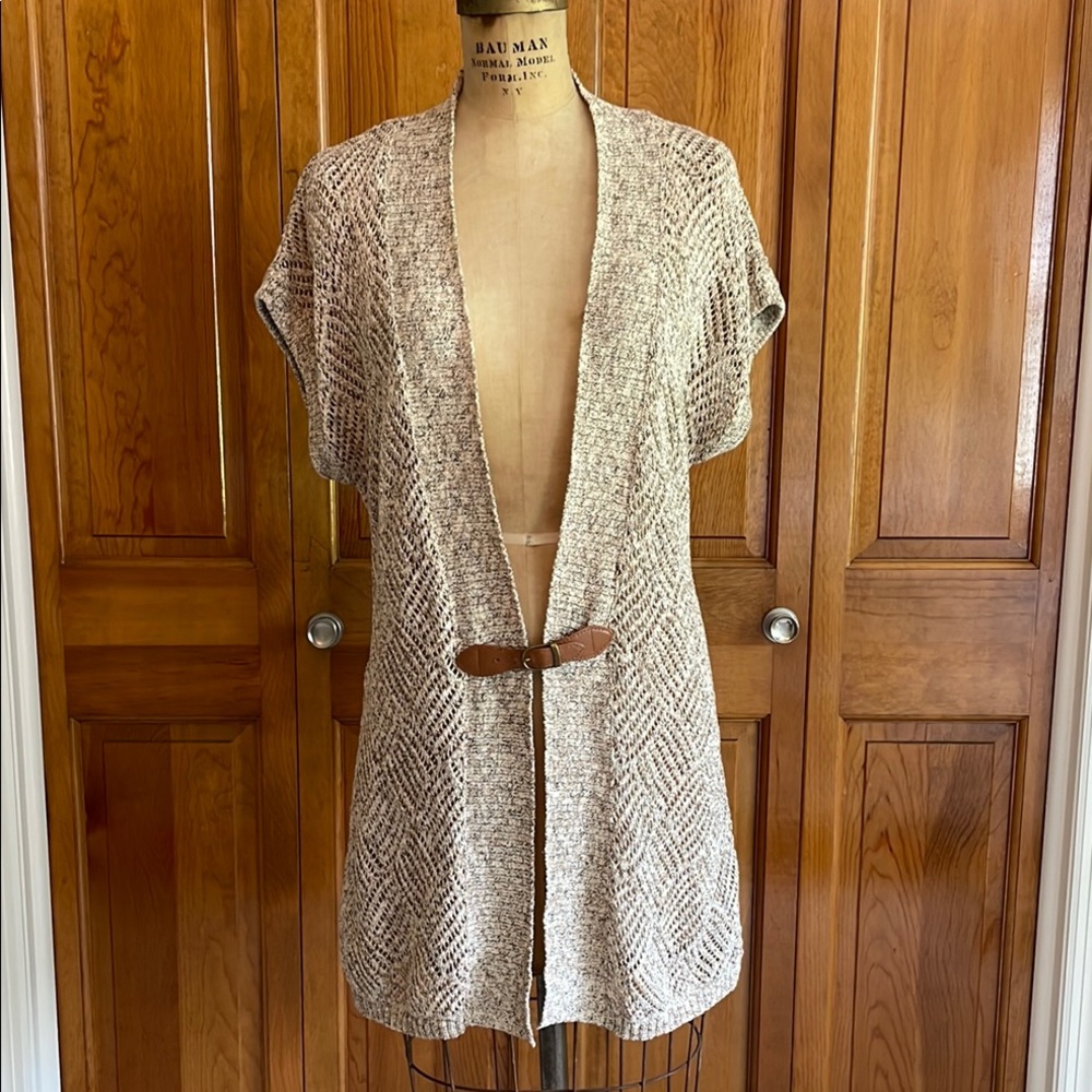 💙 Annalee + Hope Cream and Brown Cardigan Sweater
